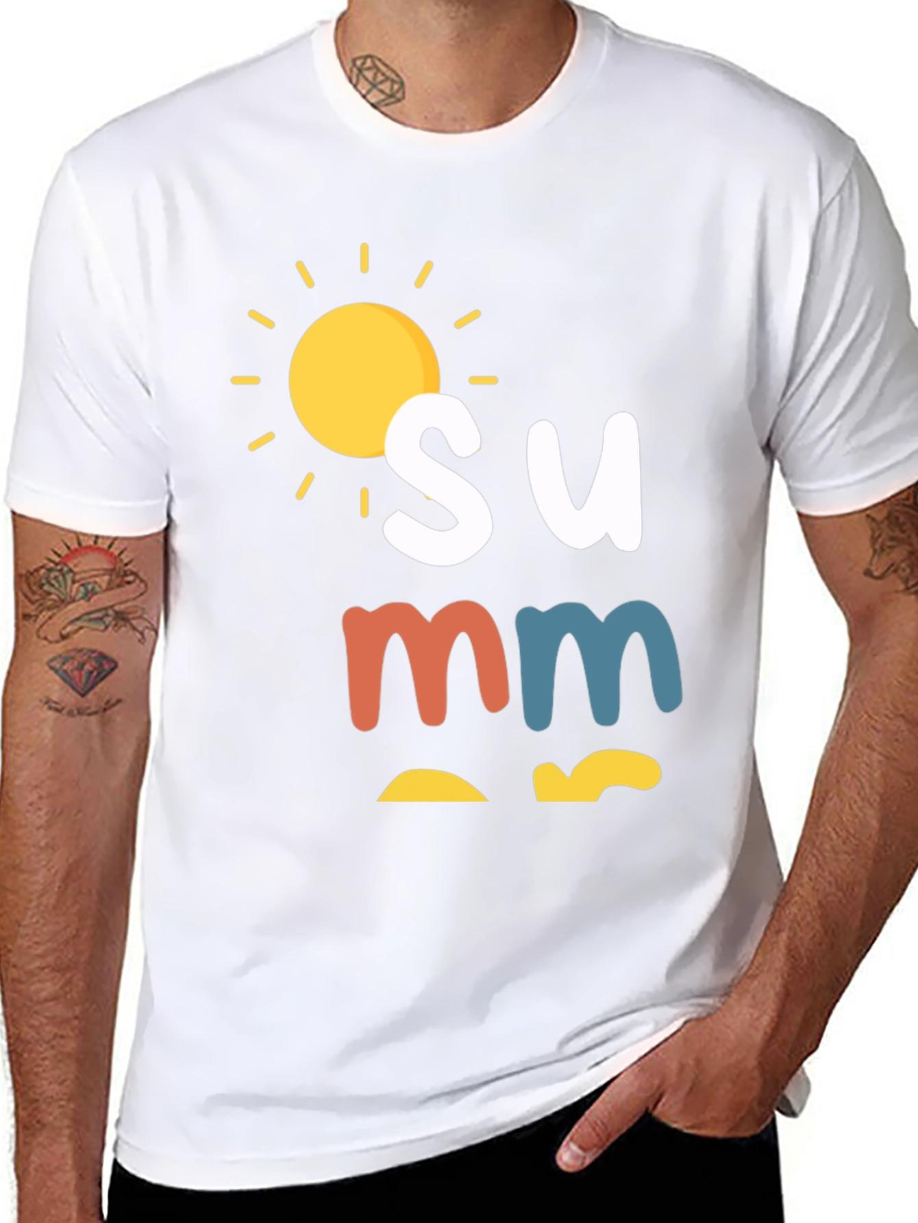 Summer Graphic Tee - Black Casual T-Shirt