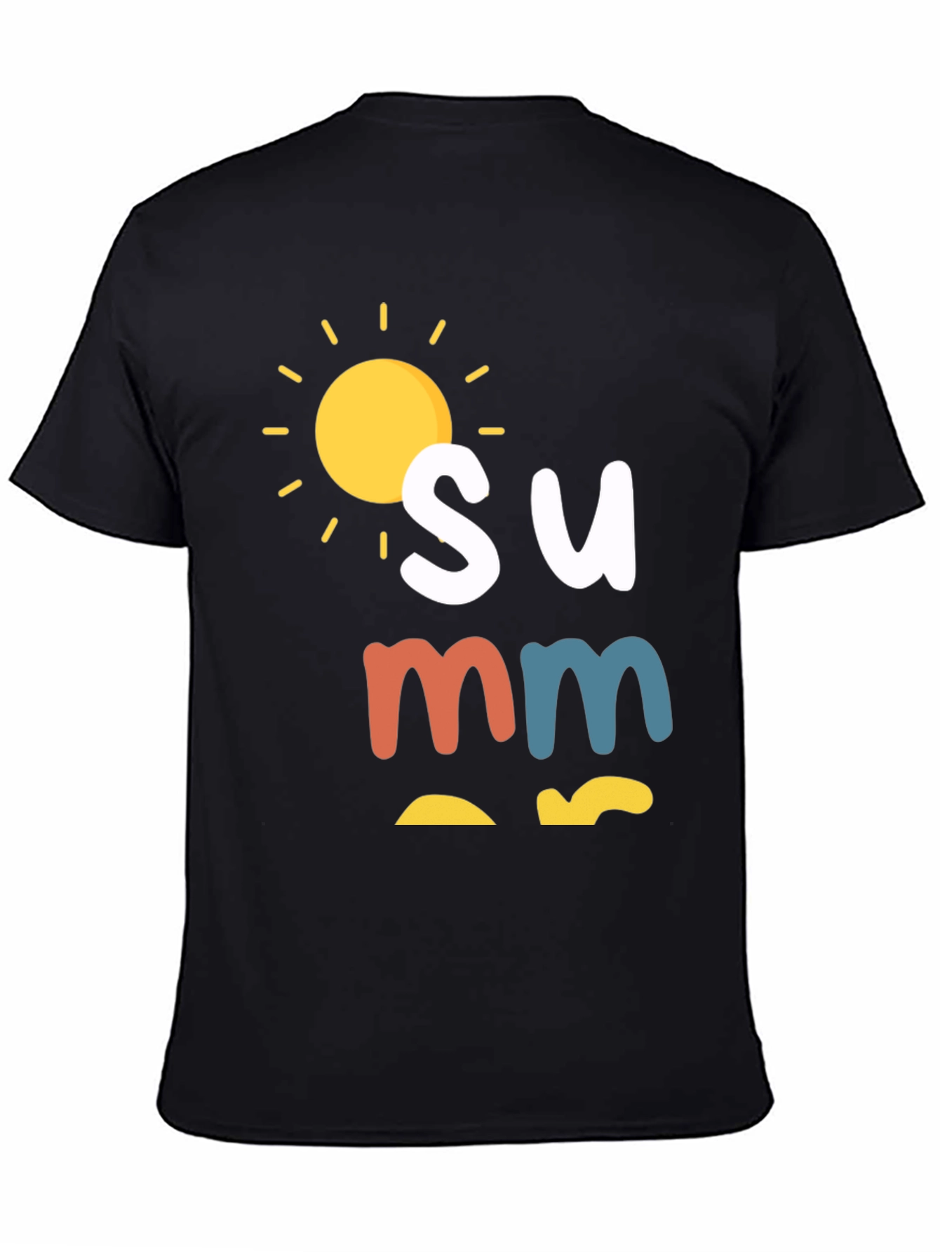 Summer Graphic Tee - Black Casual T-Shirt