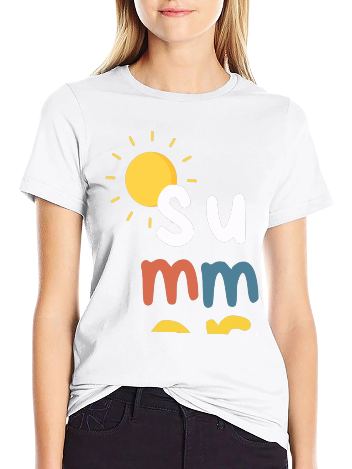 Summer Graphic Tee - Black Casual T-Shirt
