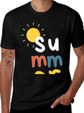 Summer Graphic Tee - Black Casual T-Shirt