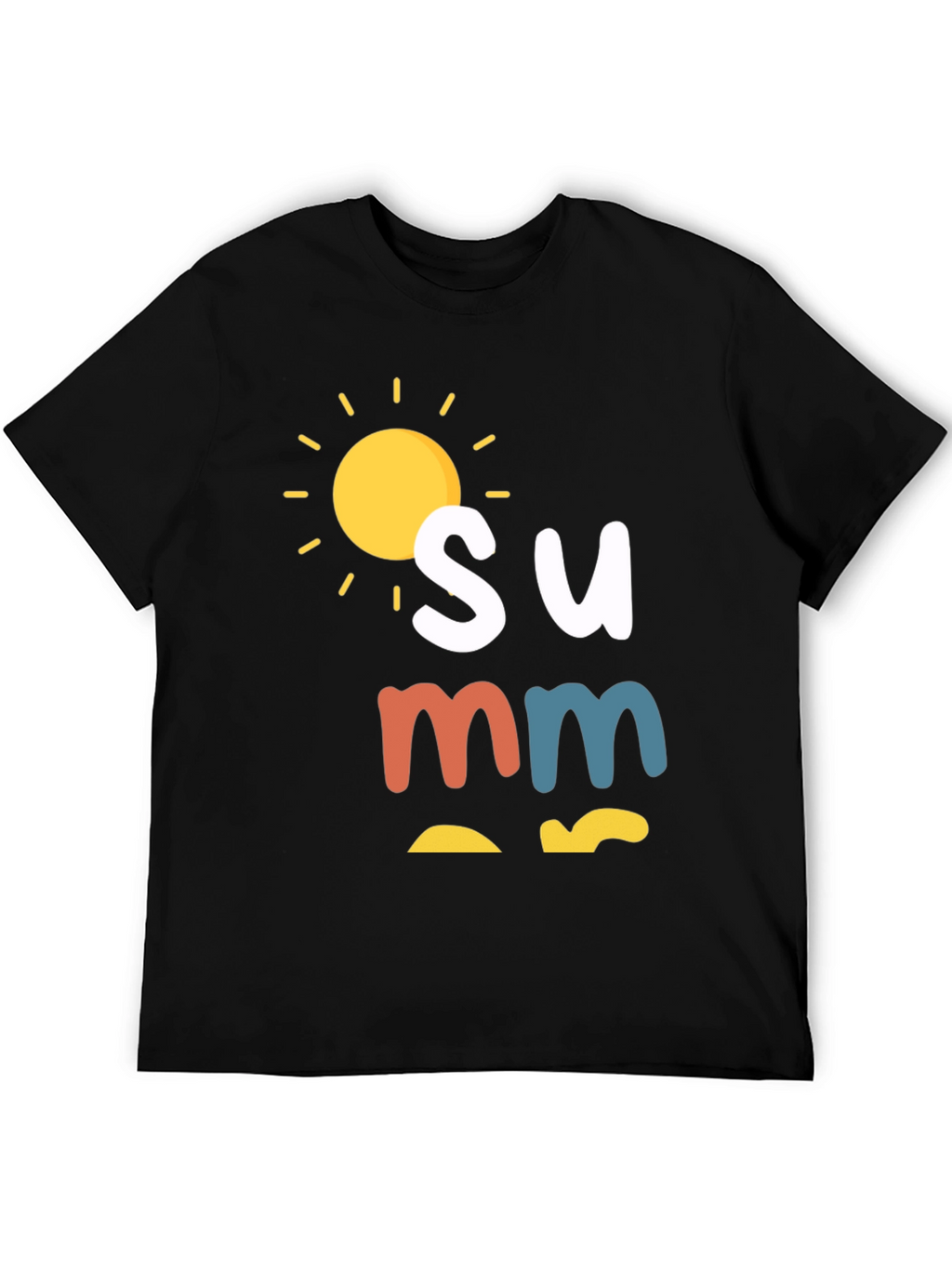 Summer Graphic Tee - Black Casual T-Shirt