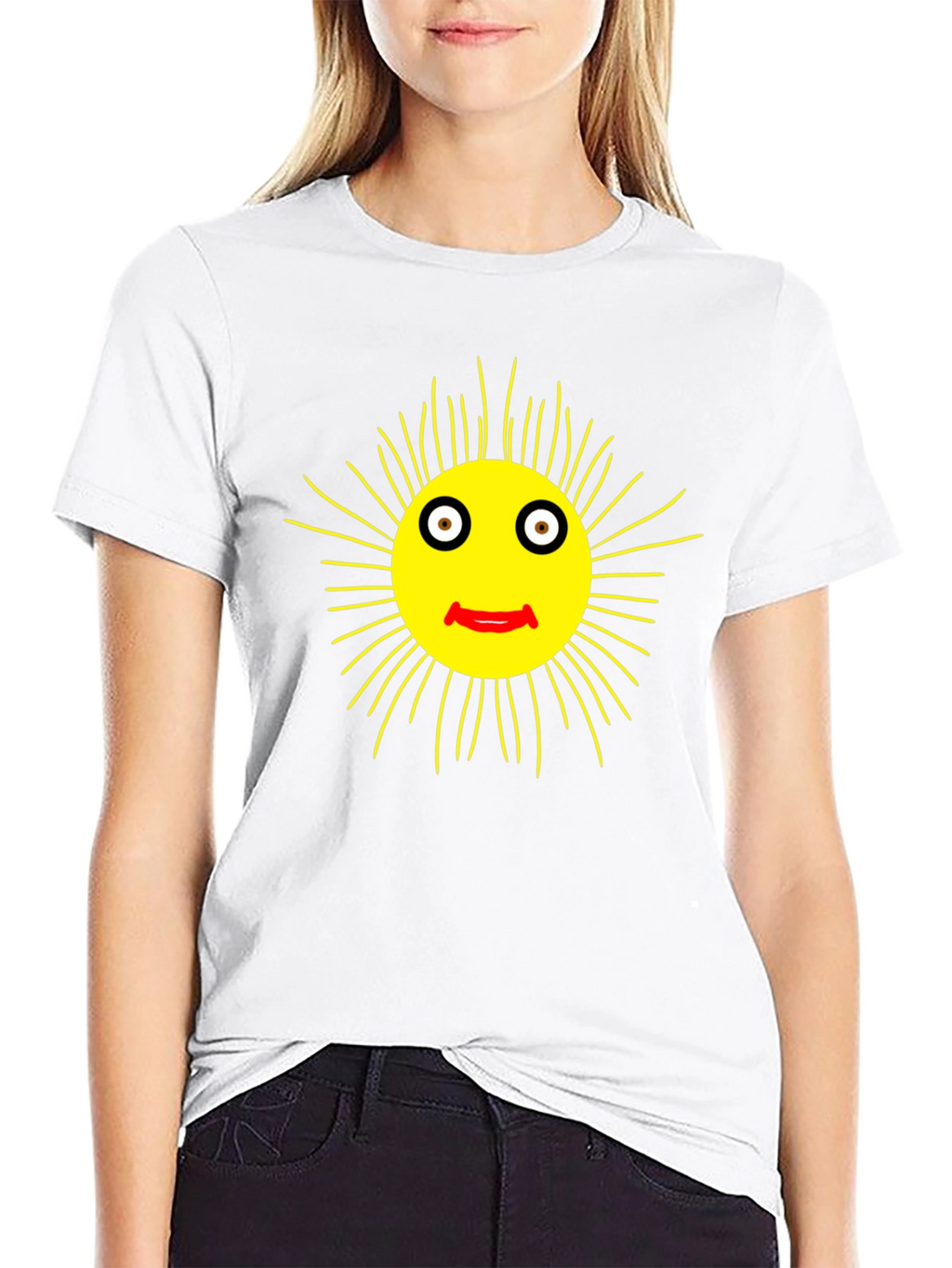 Smiling Sun Graphic Black T-Shirt - Casual Comfort