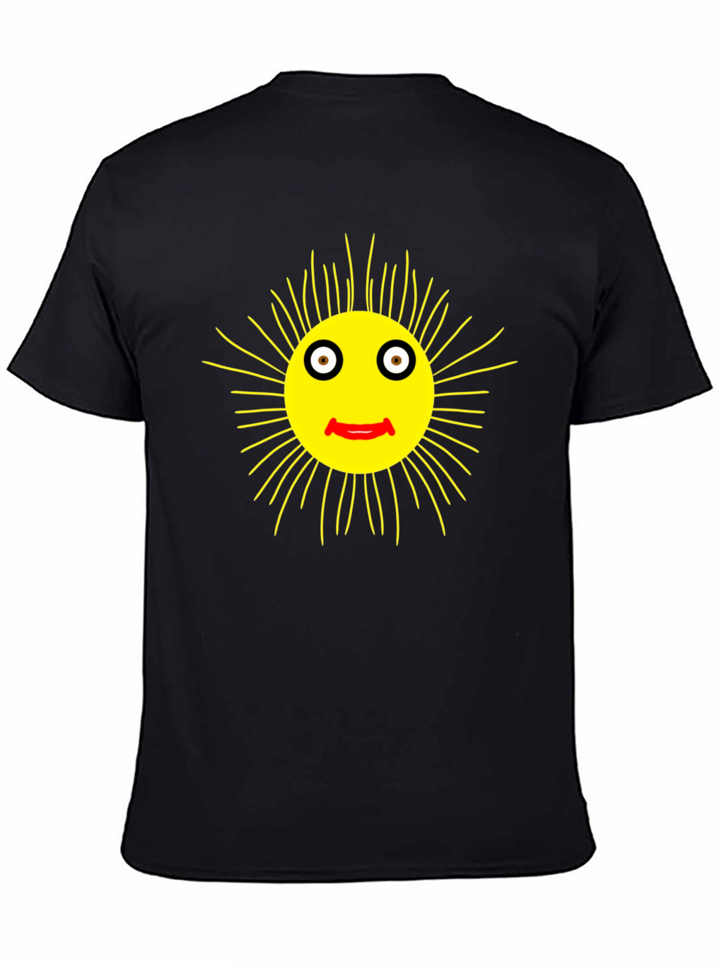 Smiling Sun Graphic Black T-Shirt - Casual Comfort