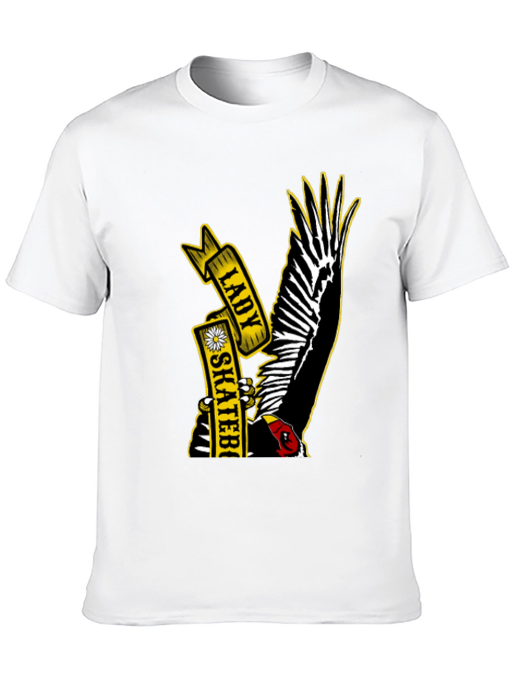 Lady Skateboarder Vulture Graphic T-Shirt