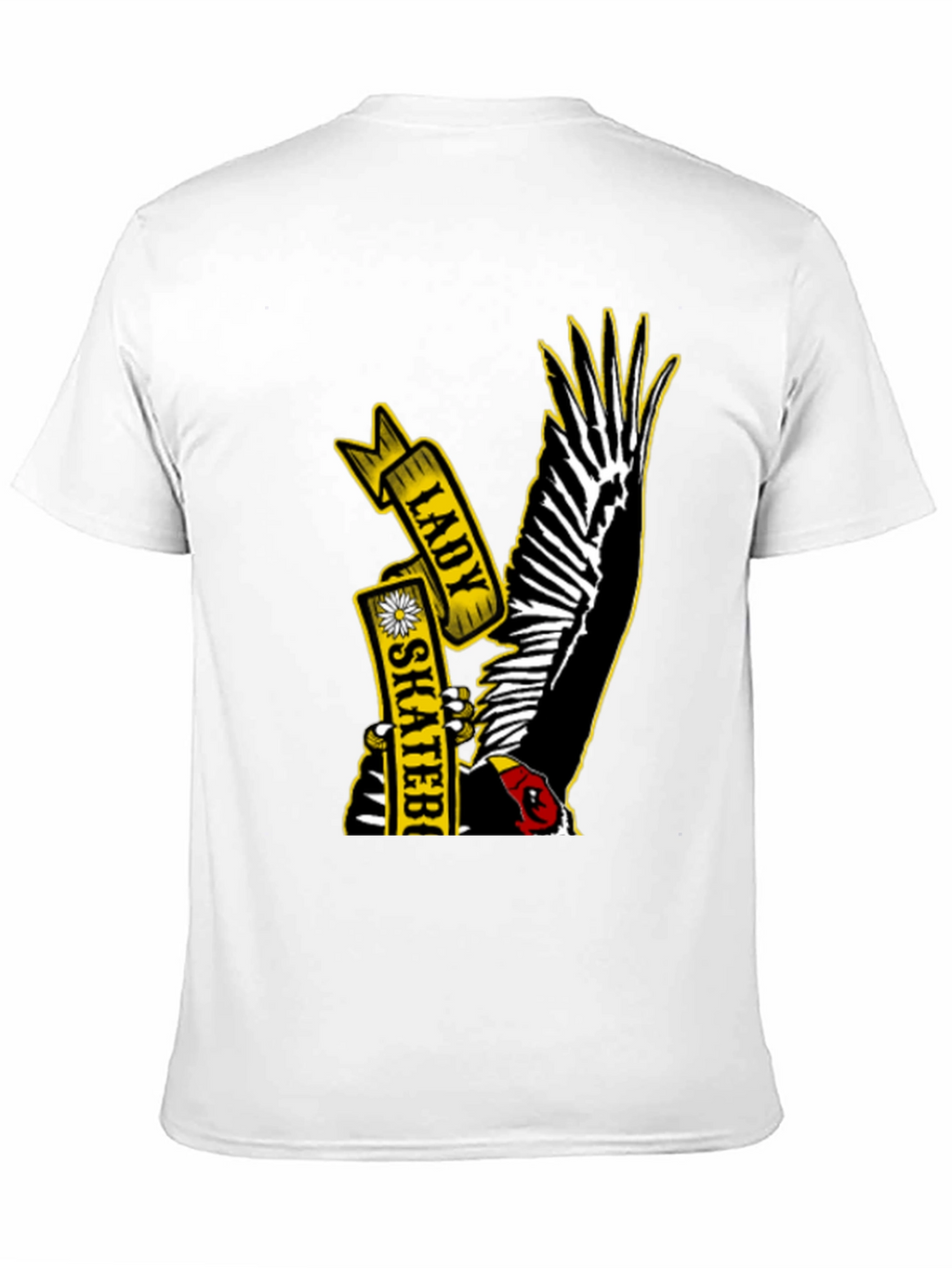Lady Skateboarder Vulture Graphic T-Shirt
