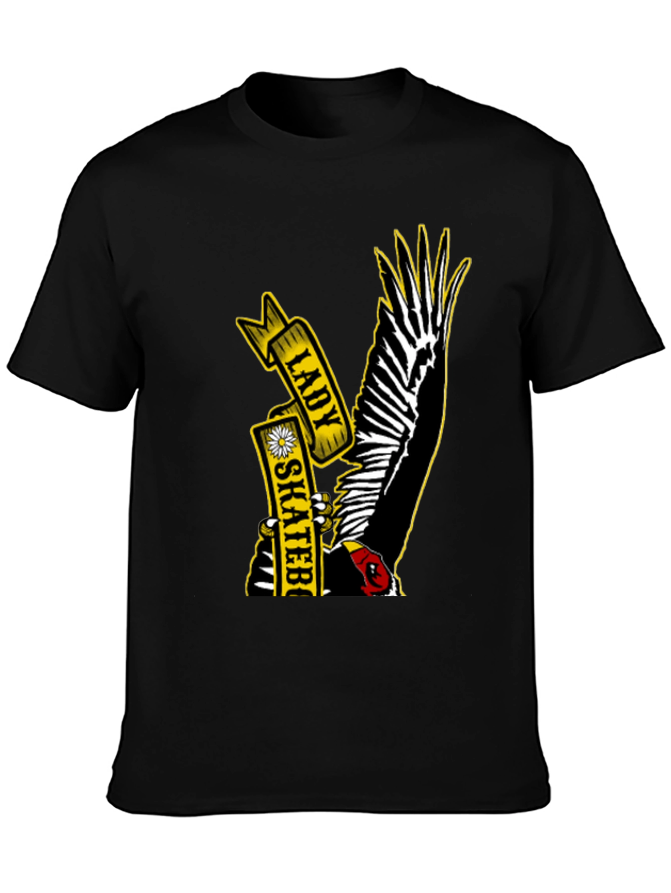 Lady Skateboarder Vulture Graphic T-Shirt