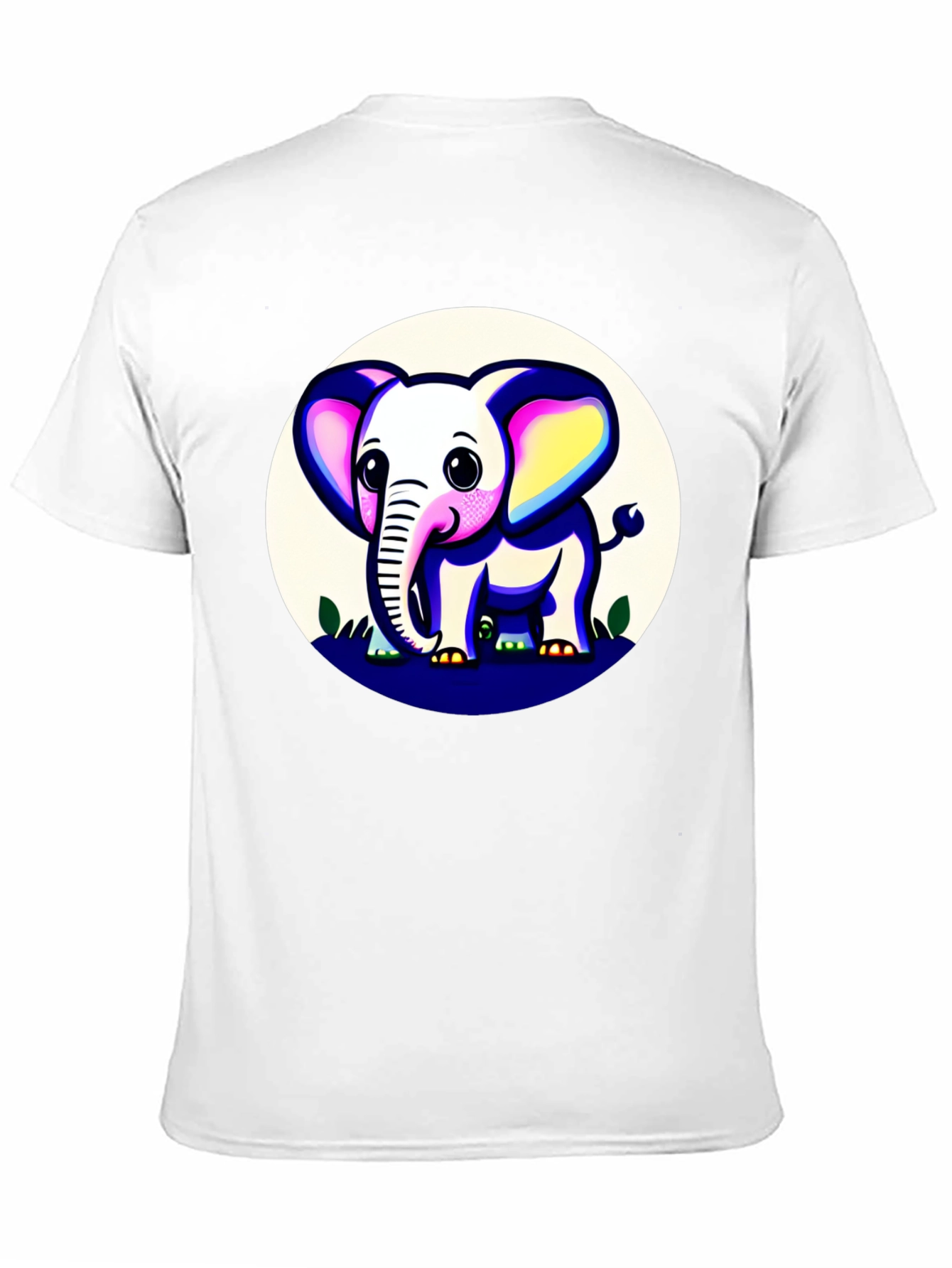 Cute Elephant Graphic Tee - Black