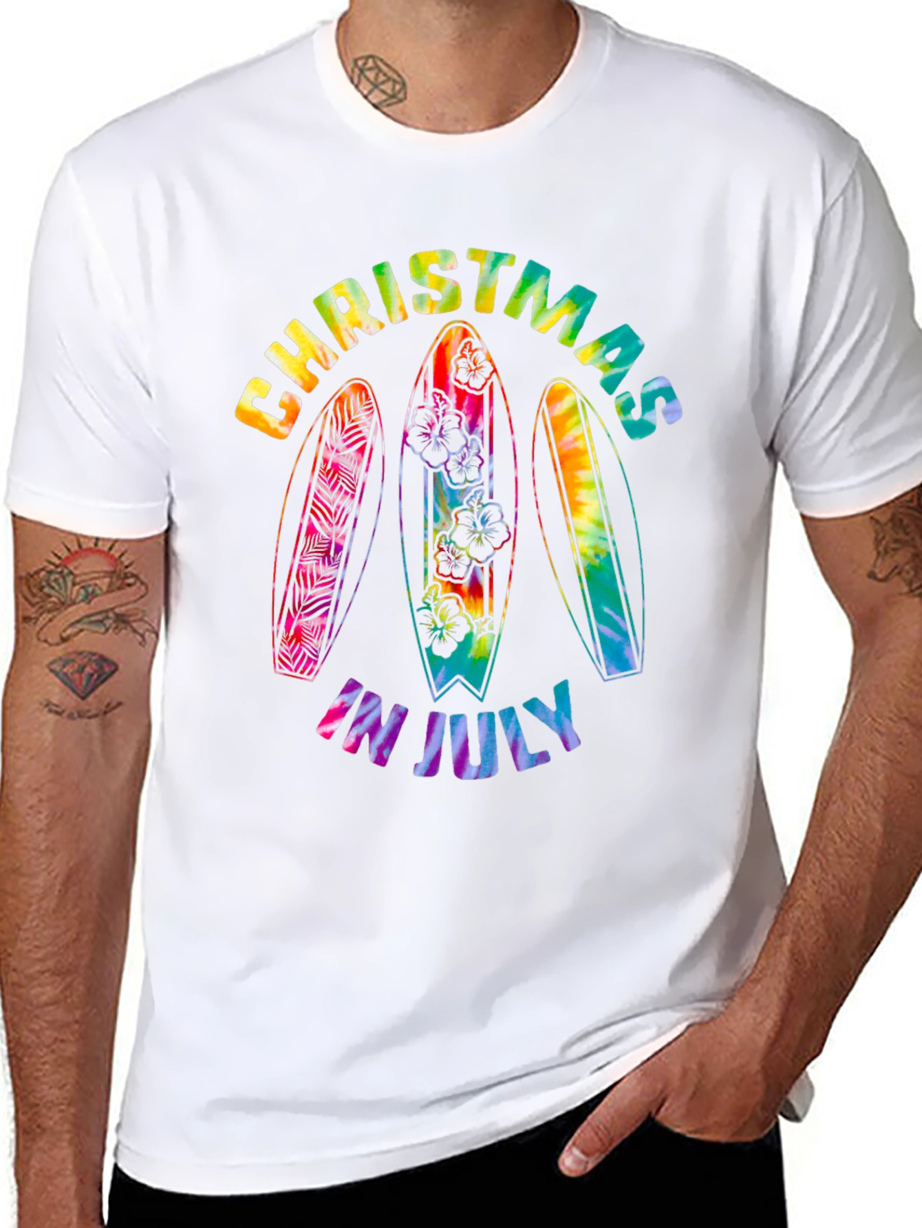 Christmas in July Surfboard T-Shirt