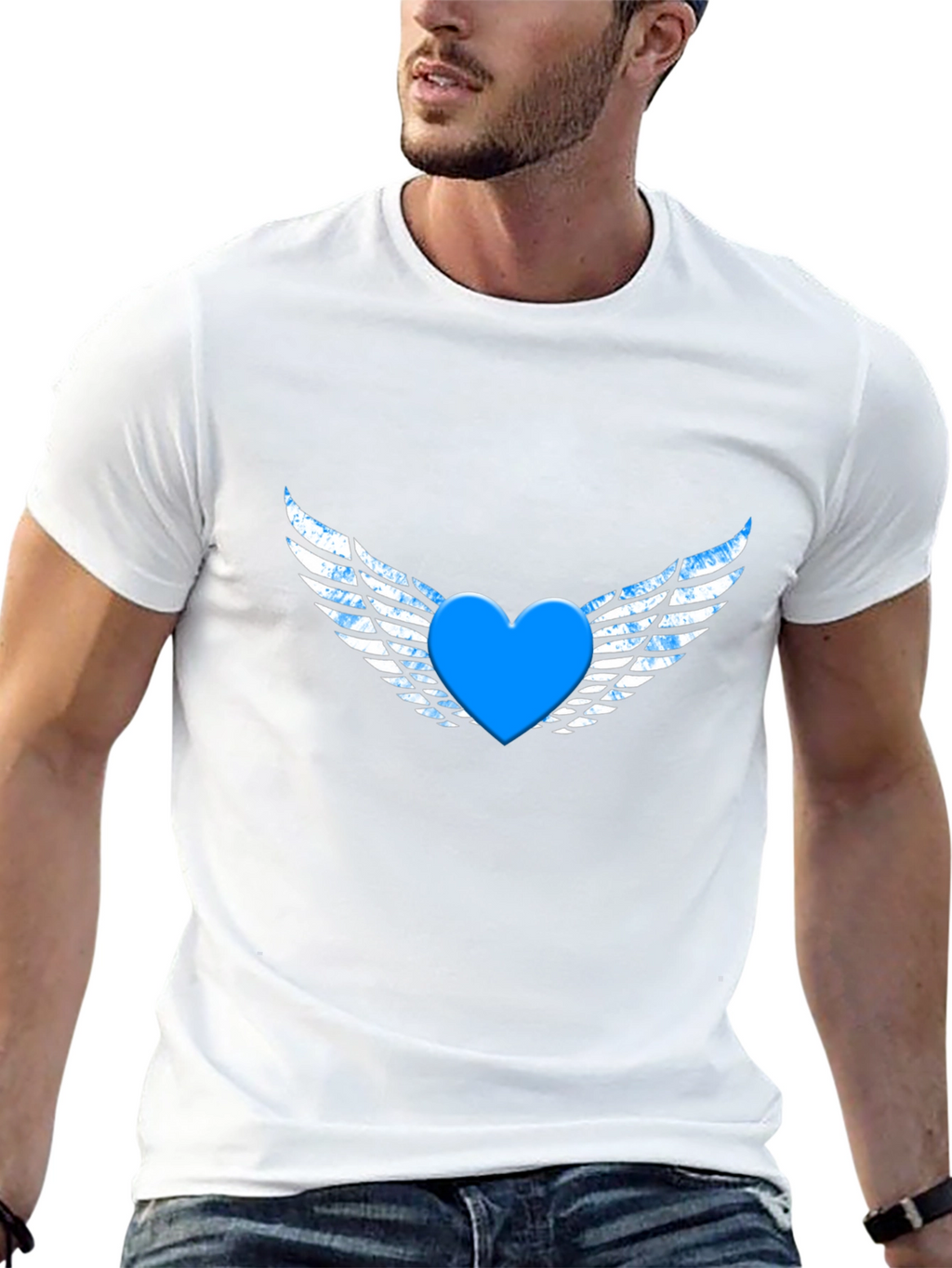 Heart with Wings Graphic Black T-Shirt