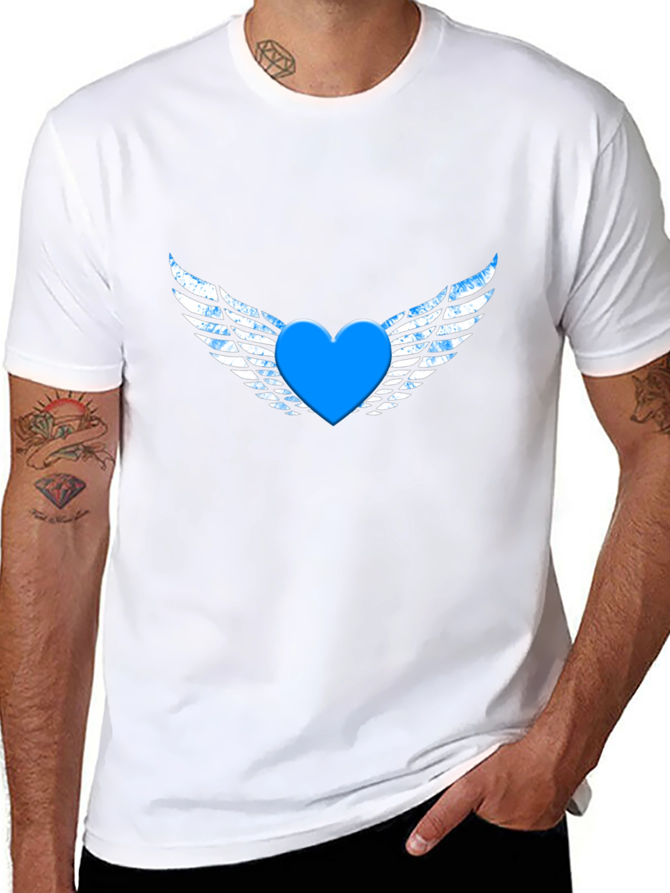 Heart with Wings Graphic Black T-Shirt