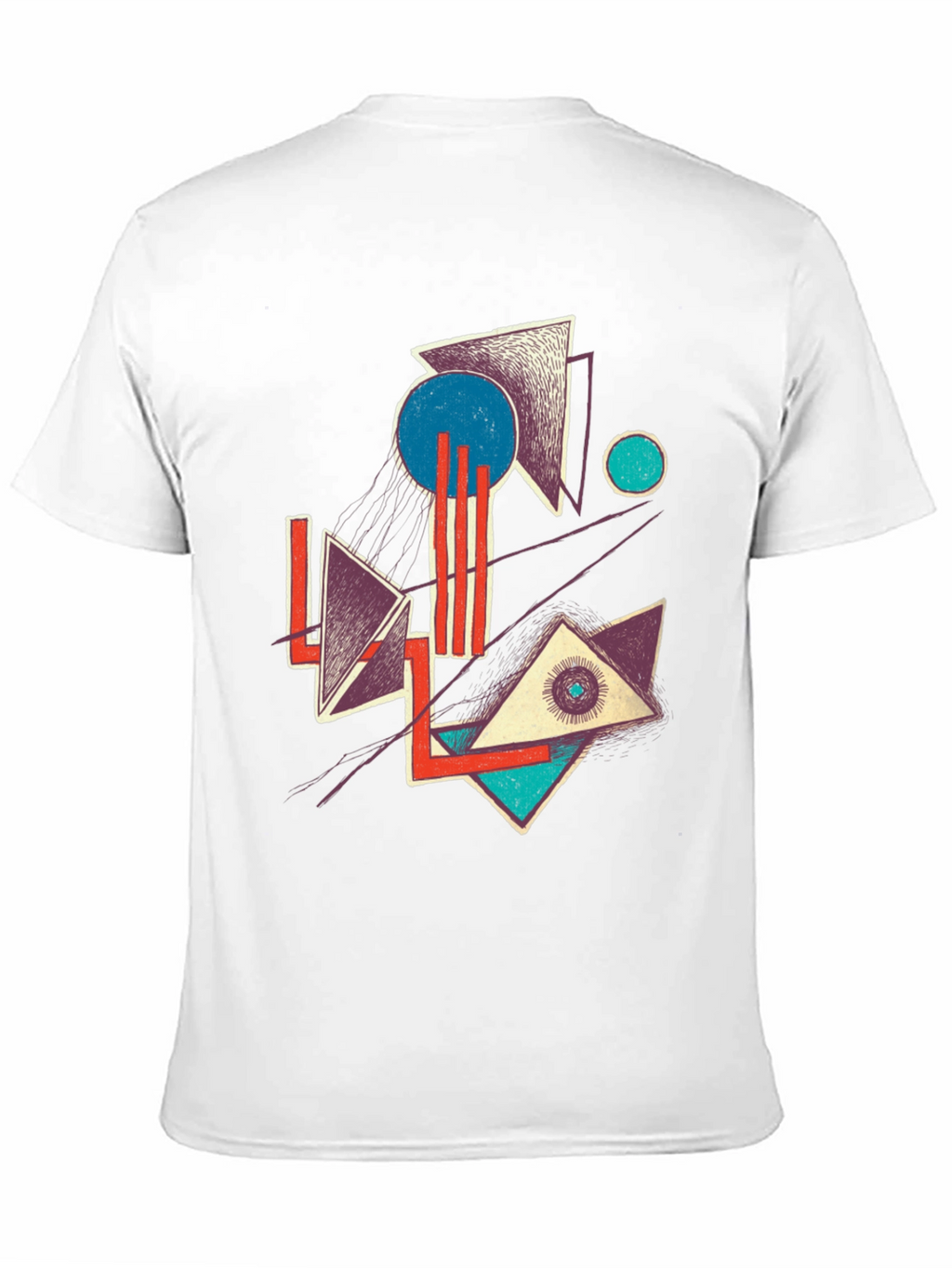 Abstract Geometric Graphic Print Crew Neck Tee