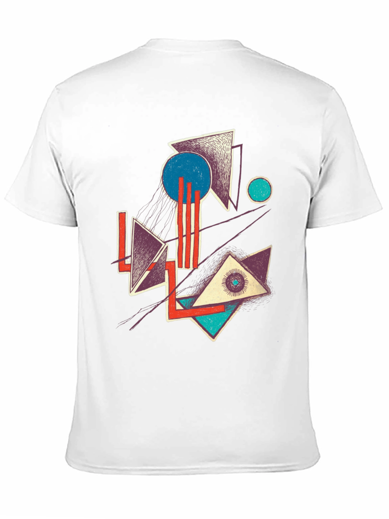 Abstract Geometric Graphic Print Crew Neck Tee