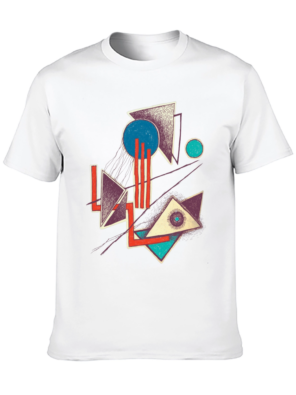 Abstract Geometric Graphic Print Crew Neck Tee