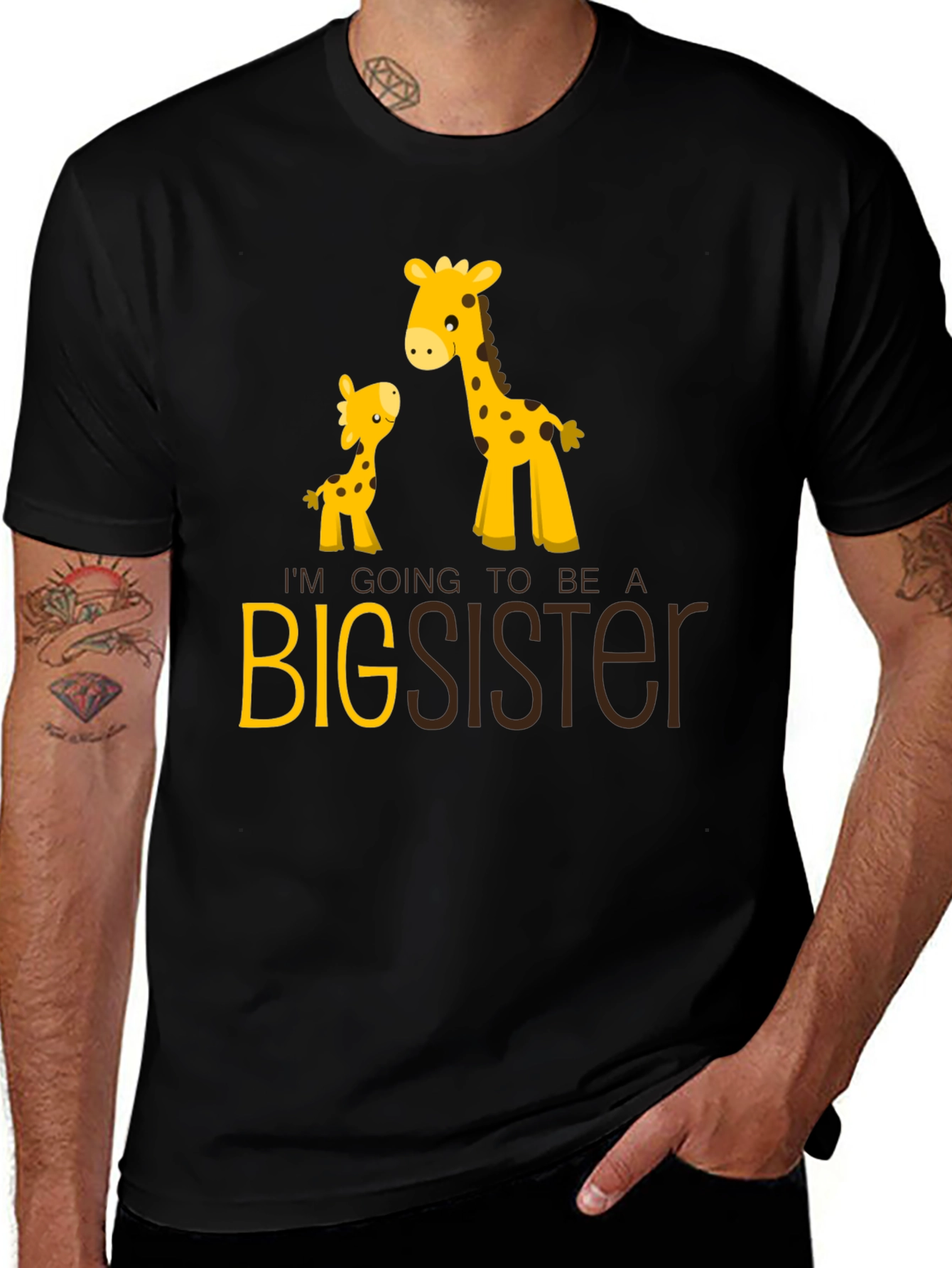 Big Sister Giraffe Graphic Tee