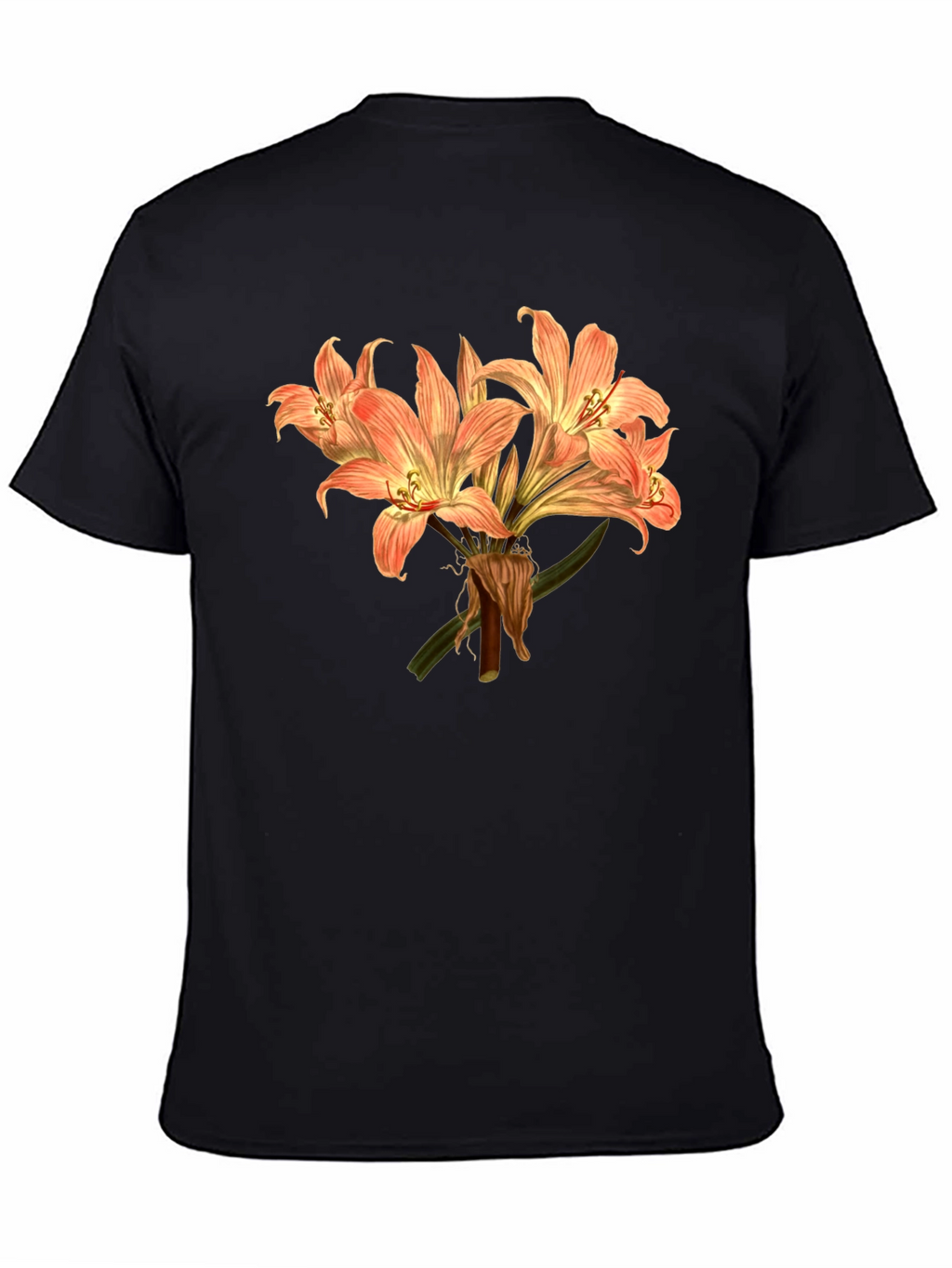 Floral Lily Graphic Tee - Black