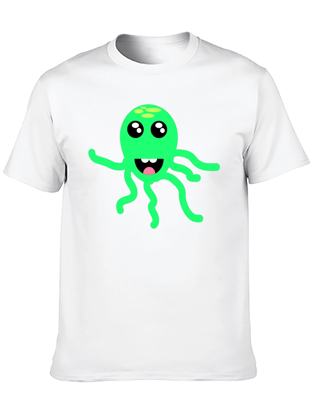 Green Octopus Graphic Black T-Shirt