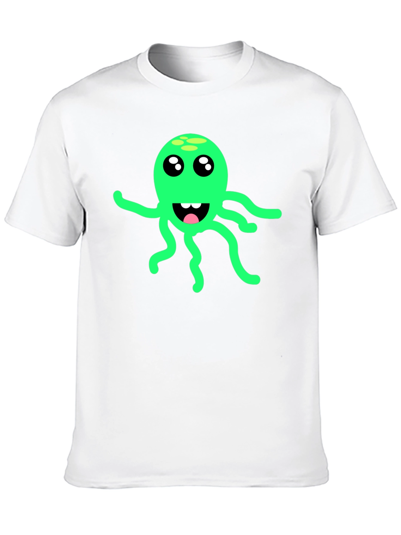 Green Octopus Graphic Black T-Shirt