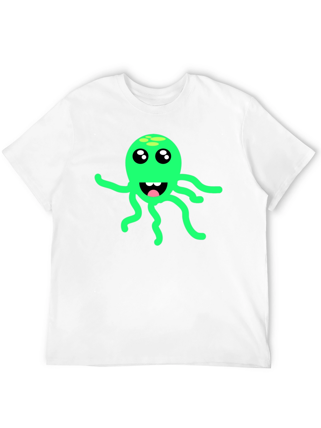Green Octopus Graphic Black T-Shirt