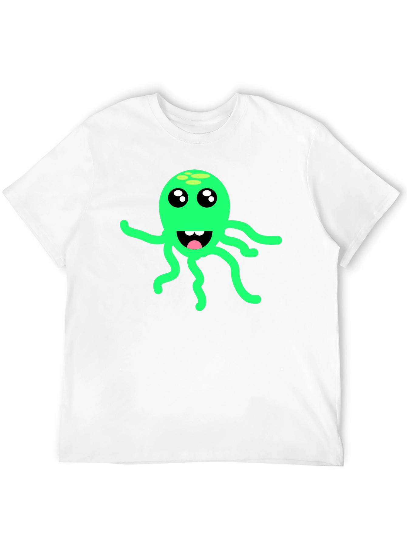 Green Octopus Graphic Black T-Shirt