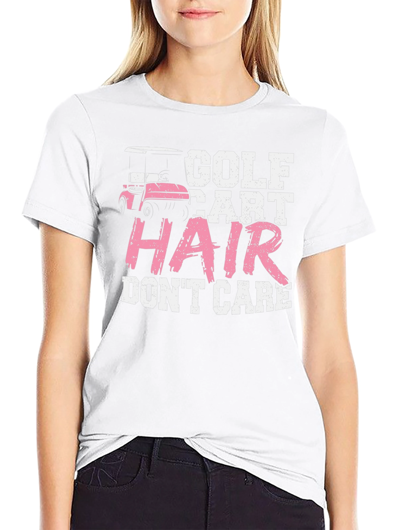 Golf Cart Hair Dont Care Tee