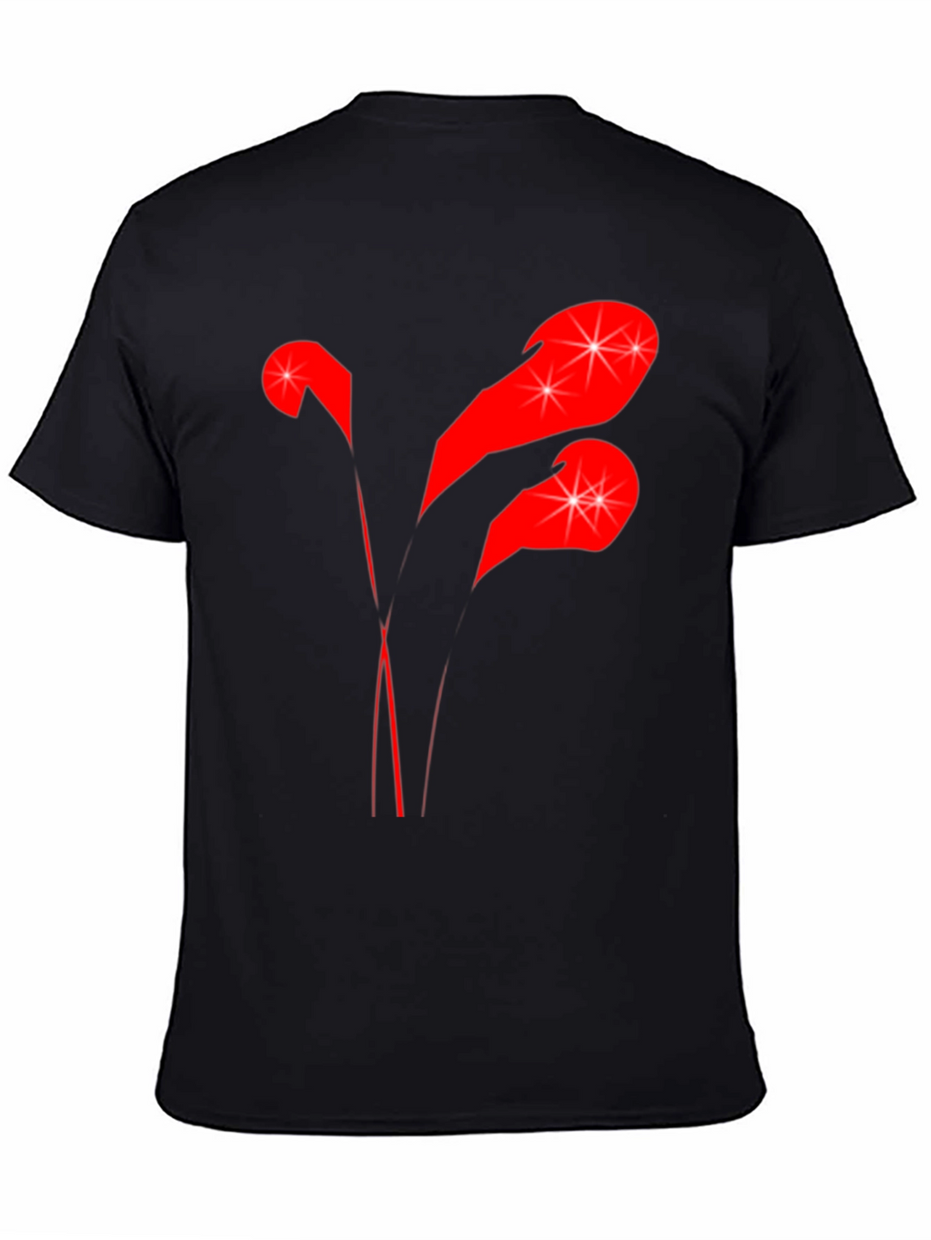 Stylish Black T-Shirt with Abstract Red Graphic
