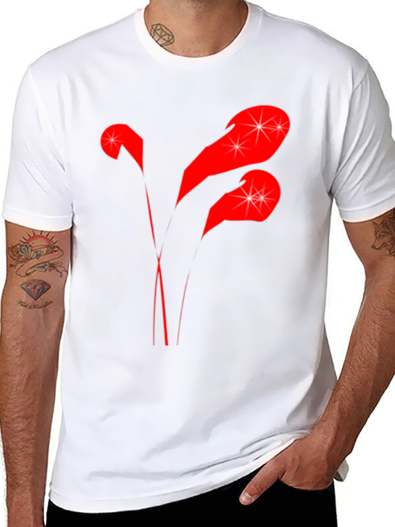 Stylish Black T-Shirt with Abstract Red Graphic