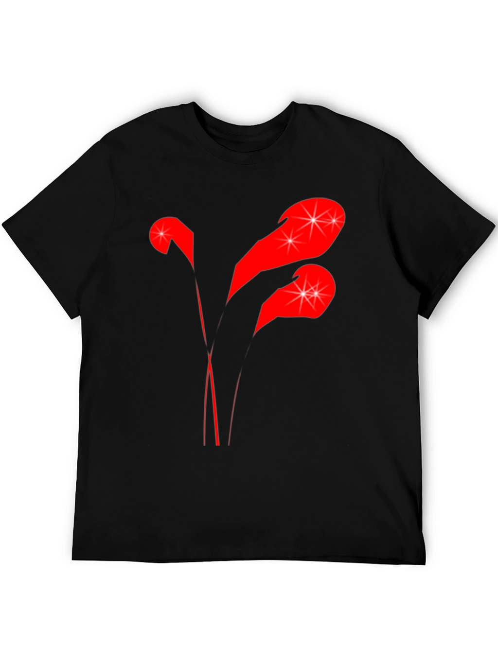 Stylish Black T-Shirt with Abstract Red Graphic