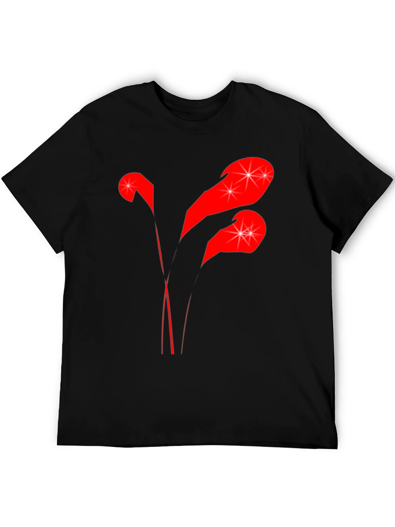 Stylish Black T-Shirt with Abstract Red Graphic