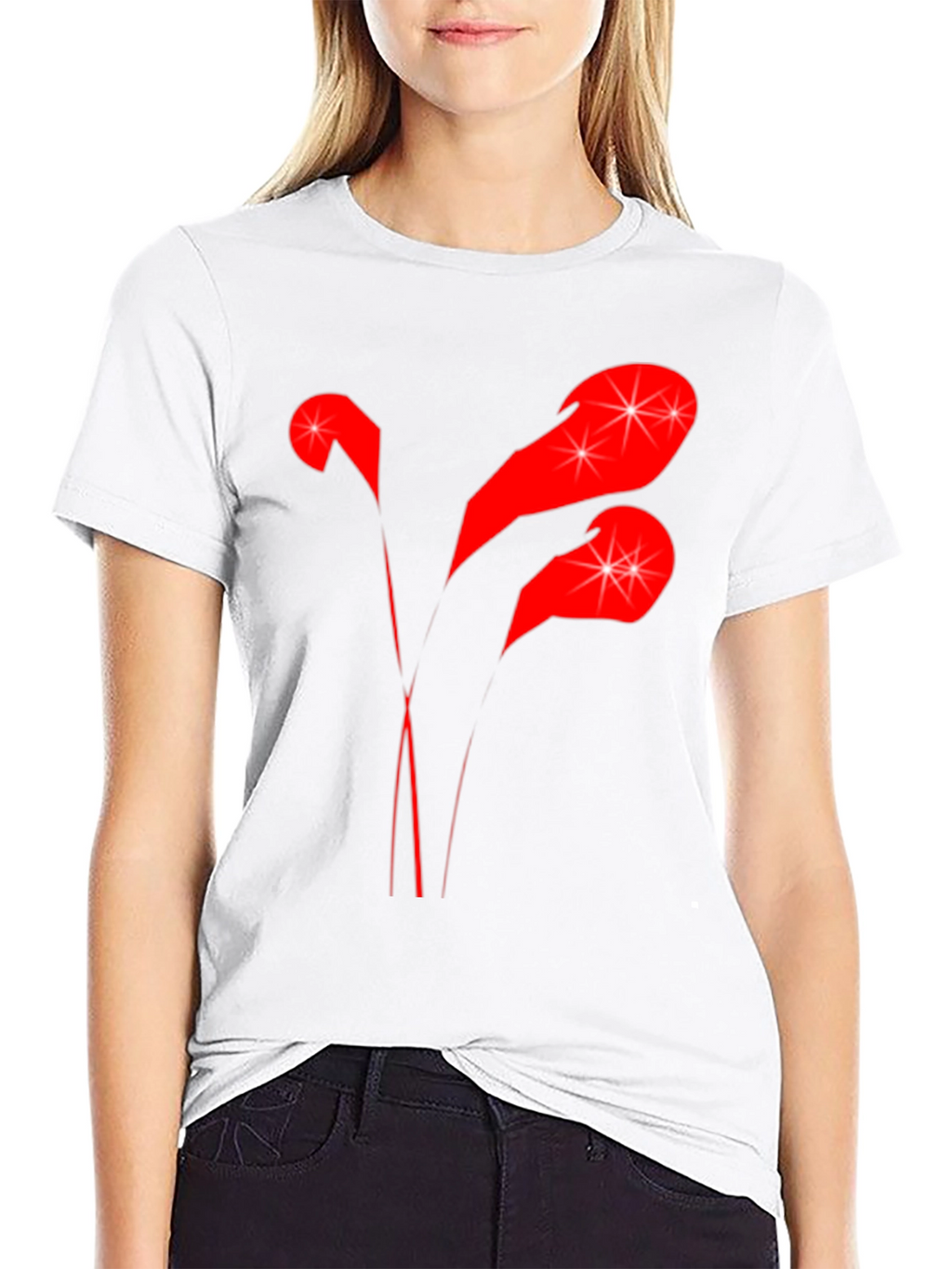 Stylish Black T-Shirt with Abstract Red Graphic