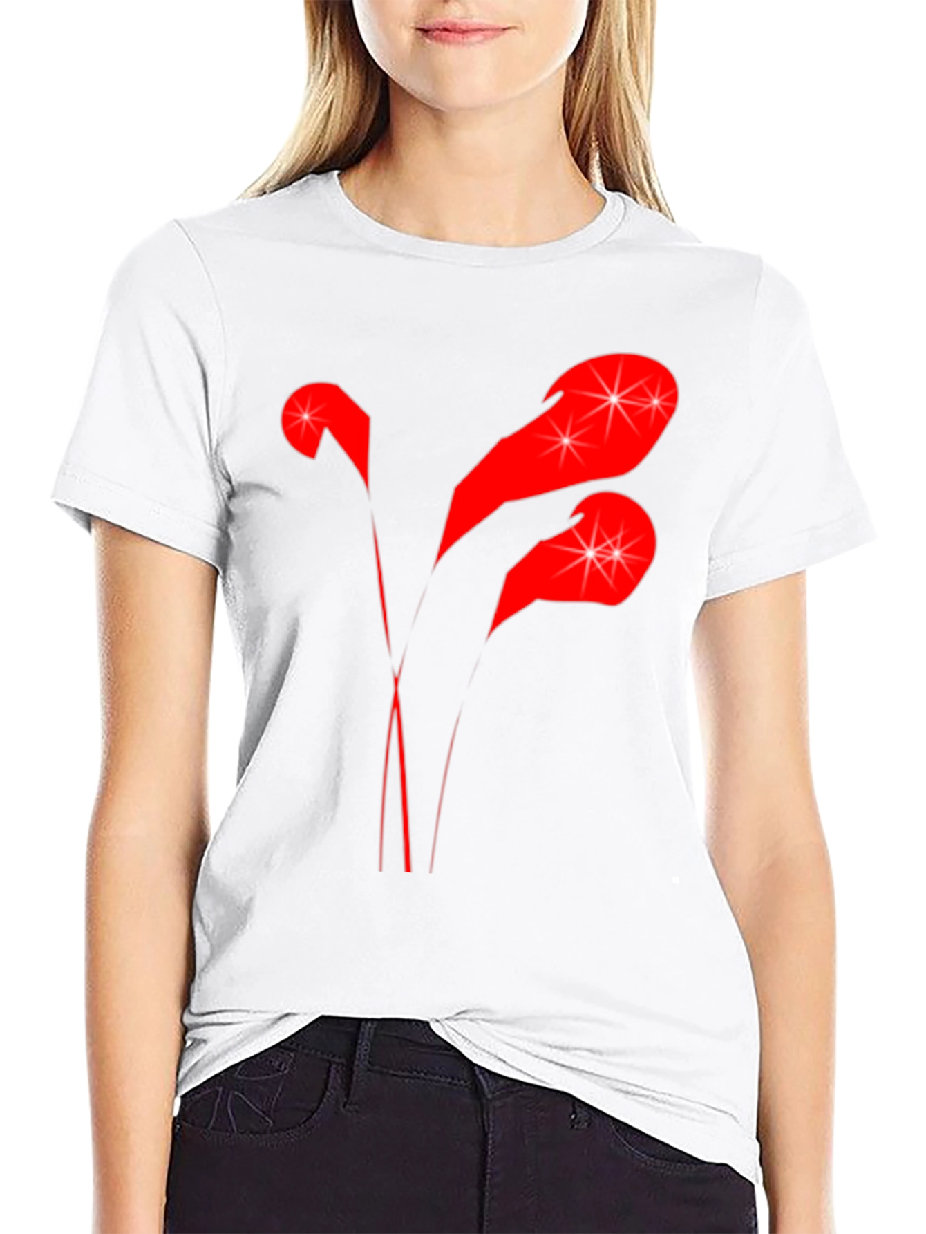 Stylish Black T-Shirt with Abstract Red Graphic