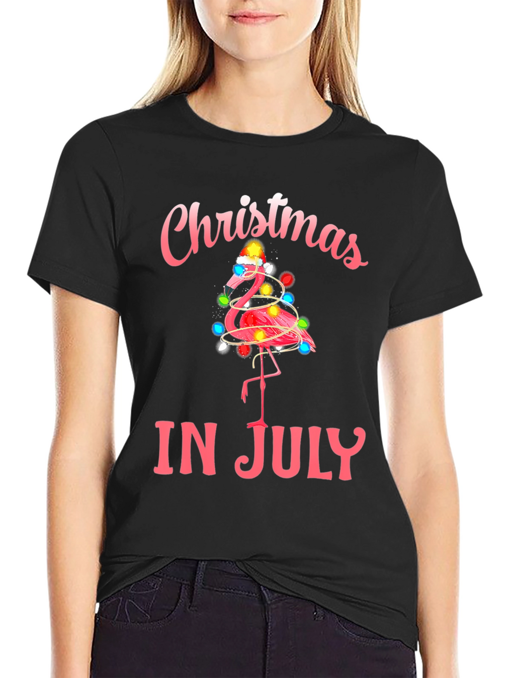 Christmas in July Flamingo T-Shirt