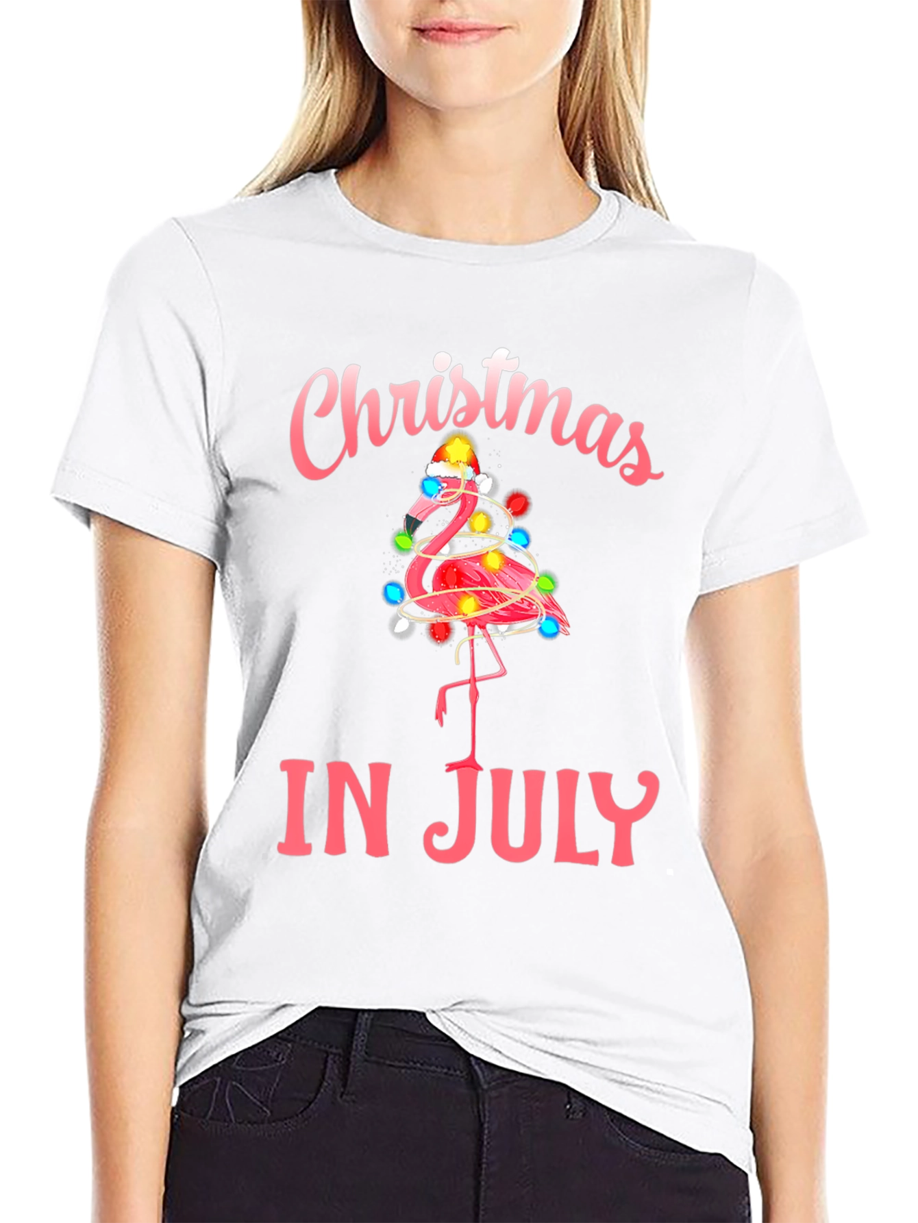 Christmas in July Flamingo T-Shirt
