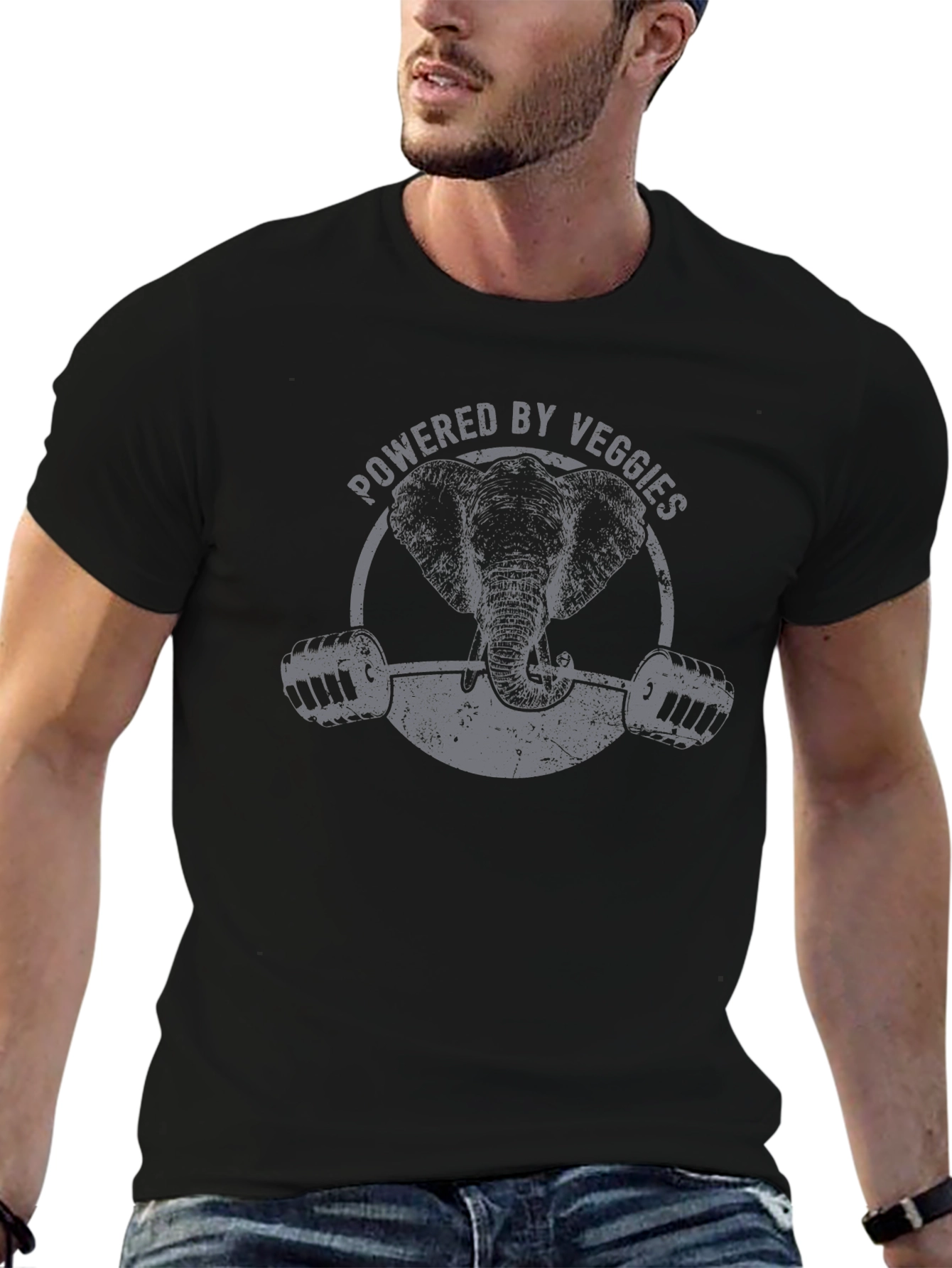 Powered By Veggies Elephant Gym T-Shirt