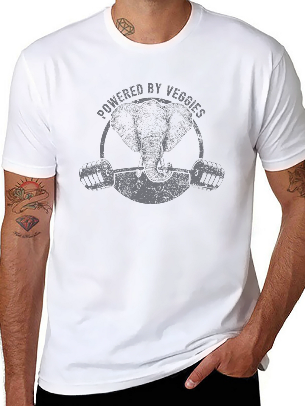 Powered By Veggies Elephant Gym T-Shirt