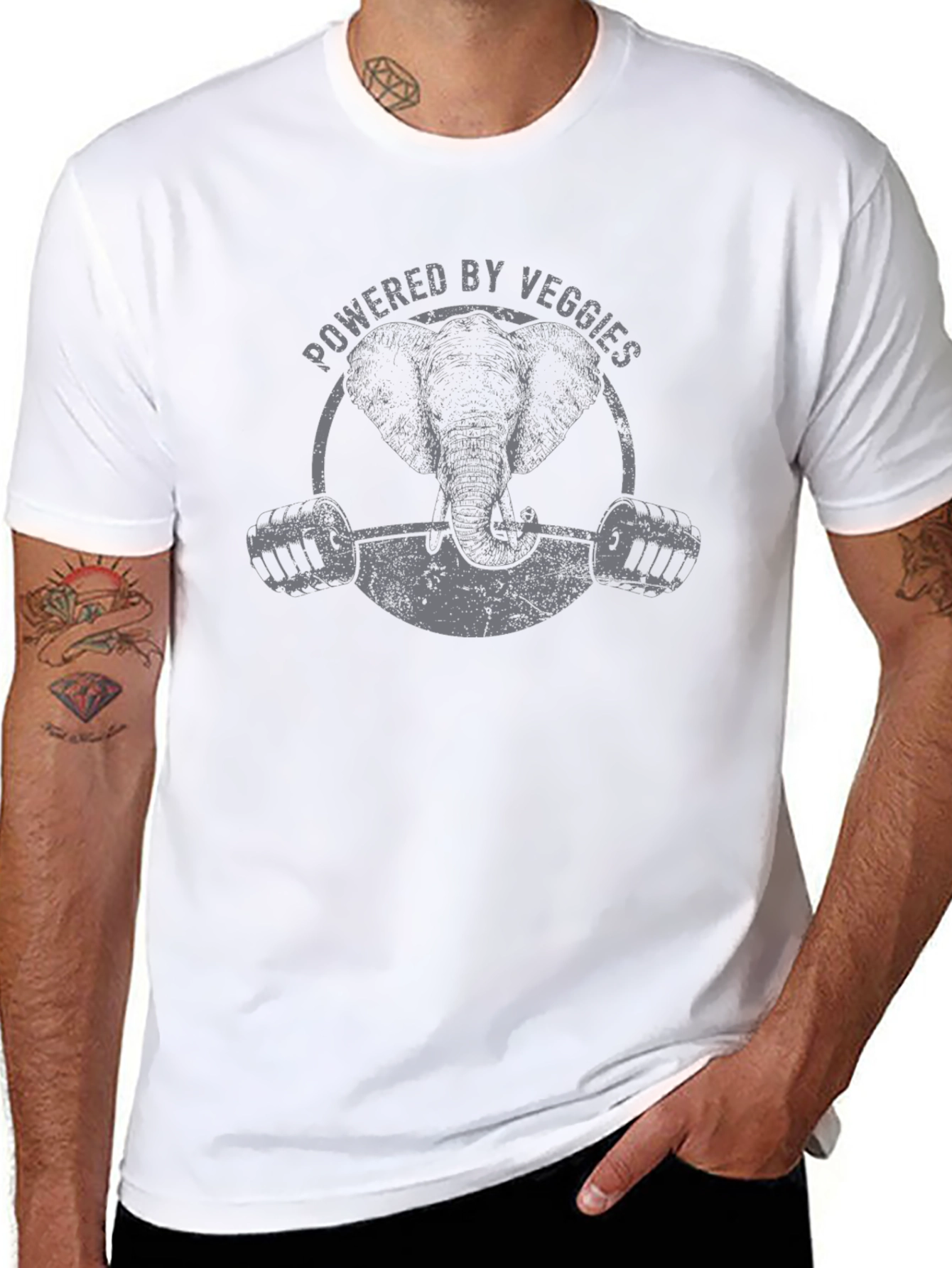 Powered By Veggies Elephant Gym T-Shirt