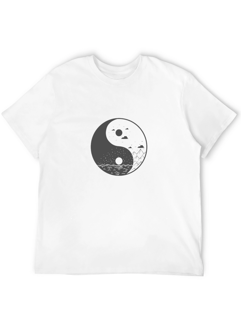 Yin Yang Landscape Graphic Tee - Black