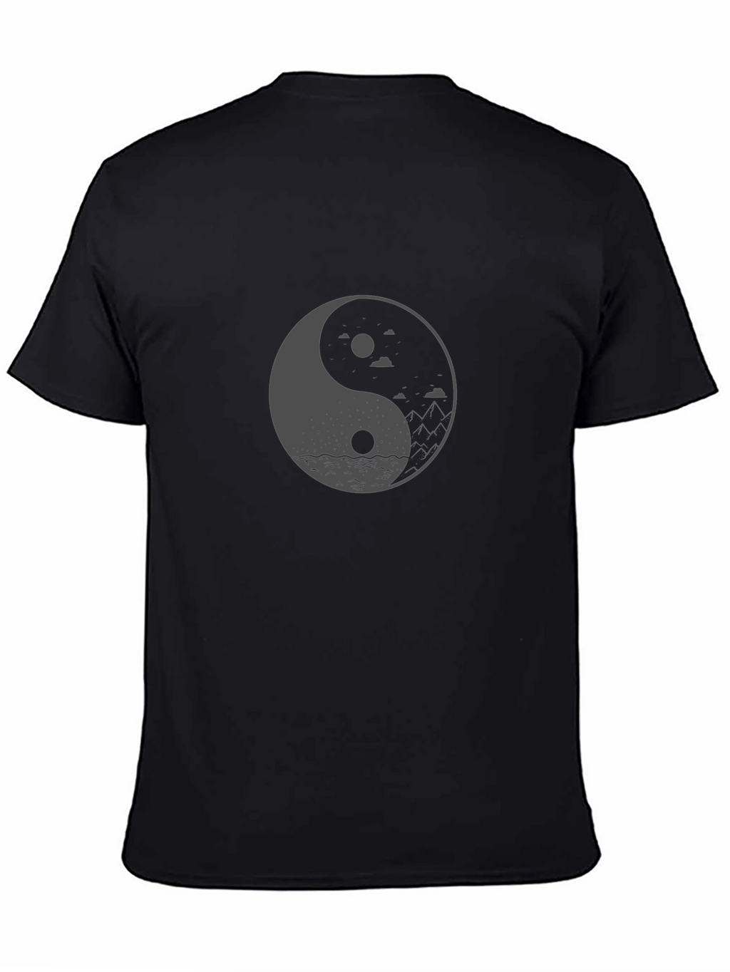 Yin Yang Landscape Graphic Tee - Black