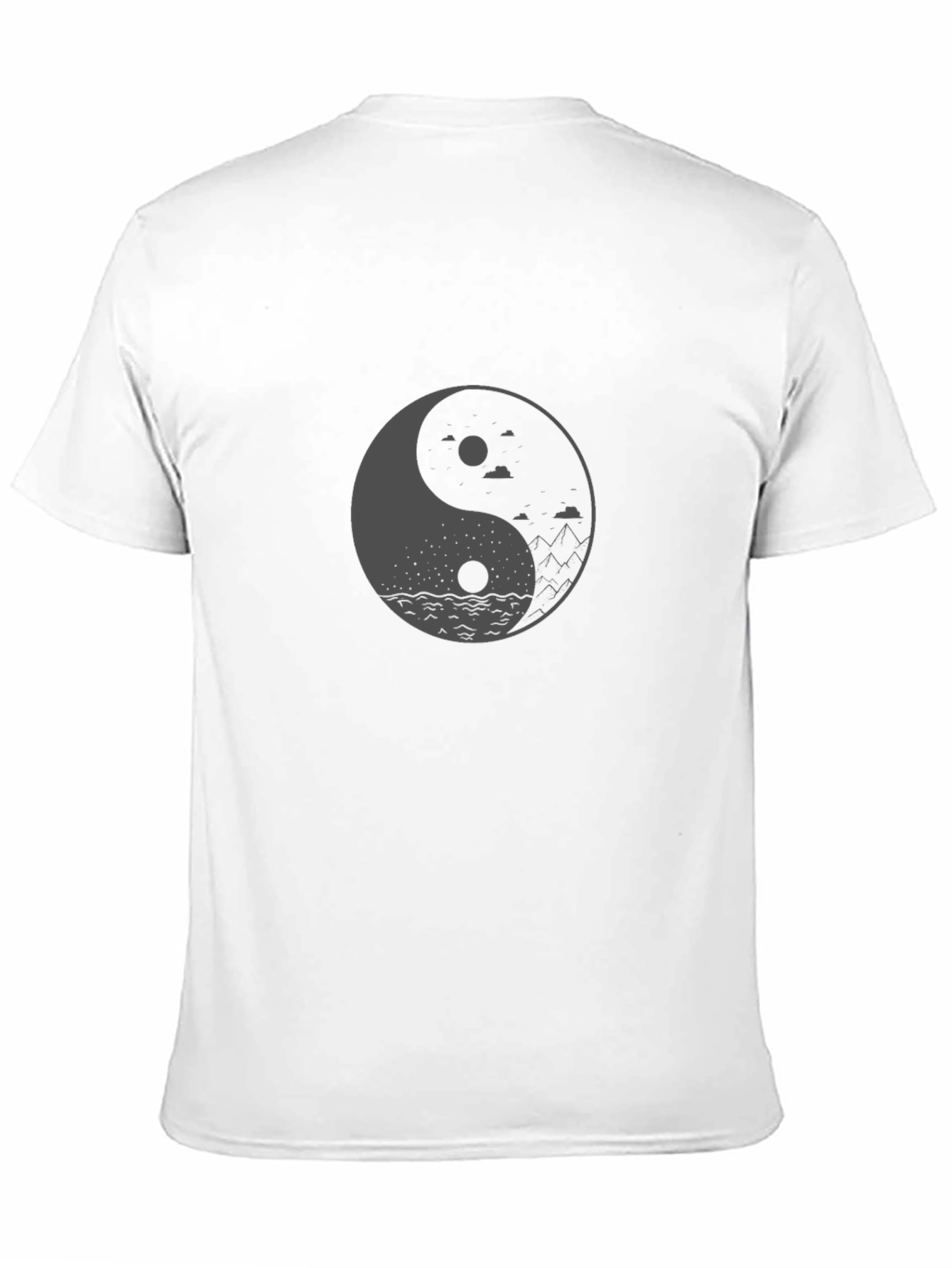 Yin Yang Landscape Graphic Tee - Black