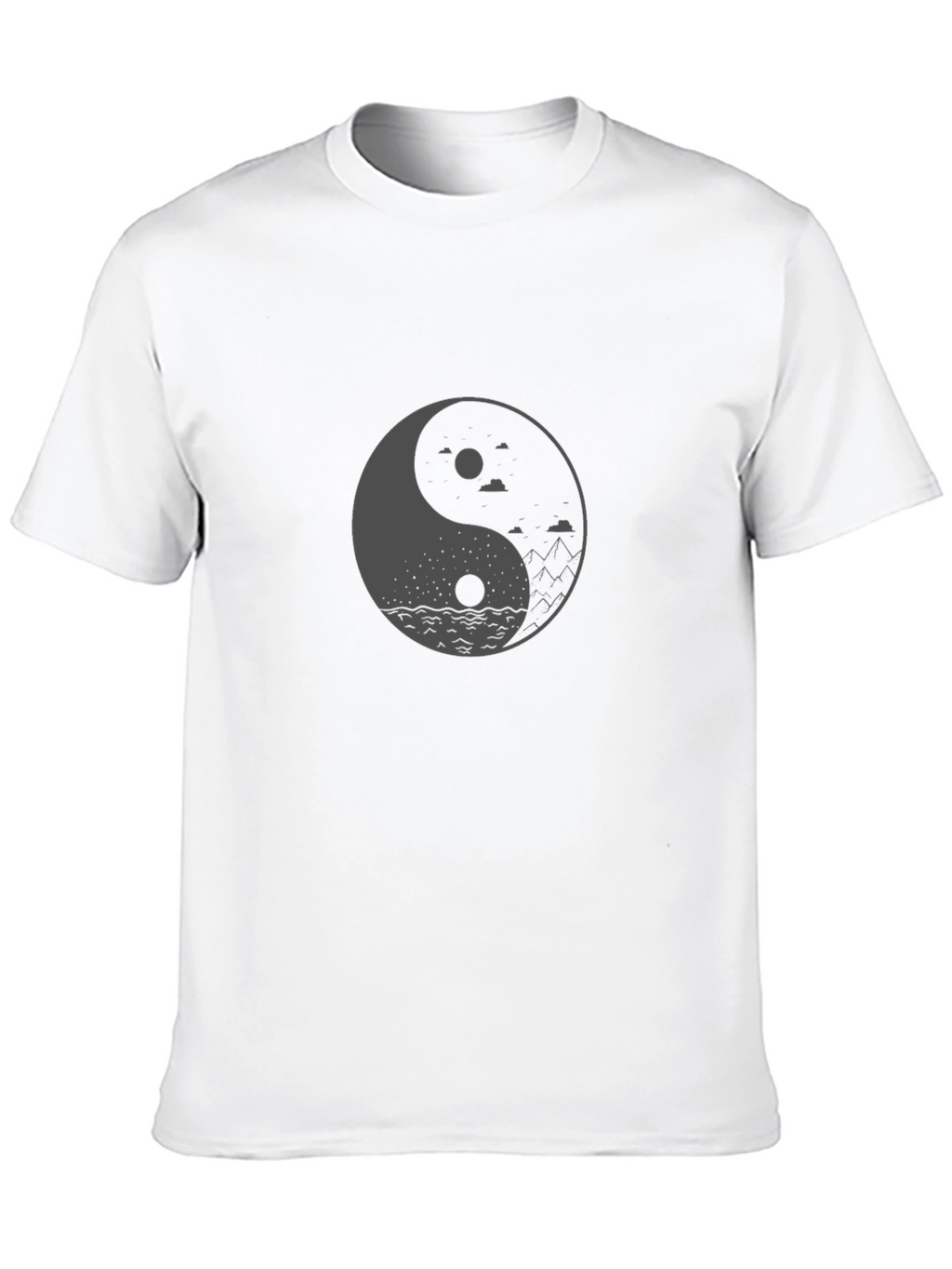 Yin Yang Landscape Graphic Tee - Black