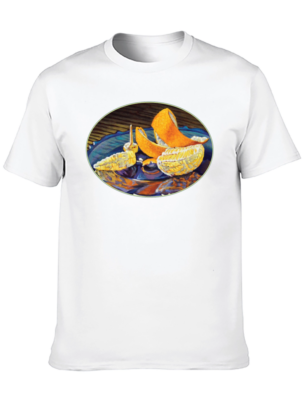 Citrus Fruit Art Graphic Print Black T-Shirt