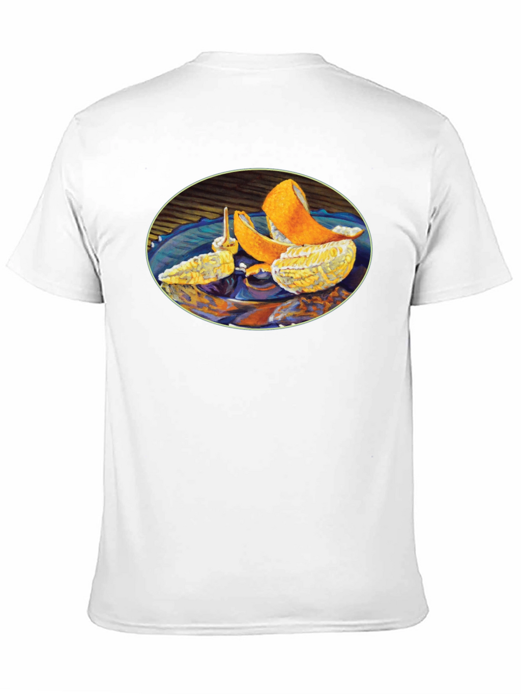 Citrus Fruit Art Graphic Print Black T-Shirt