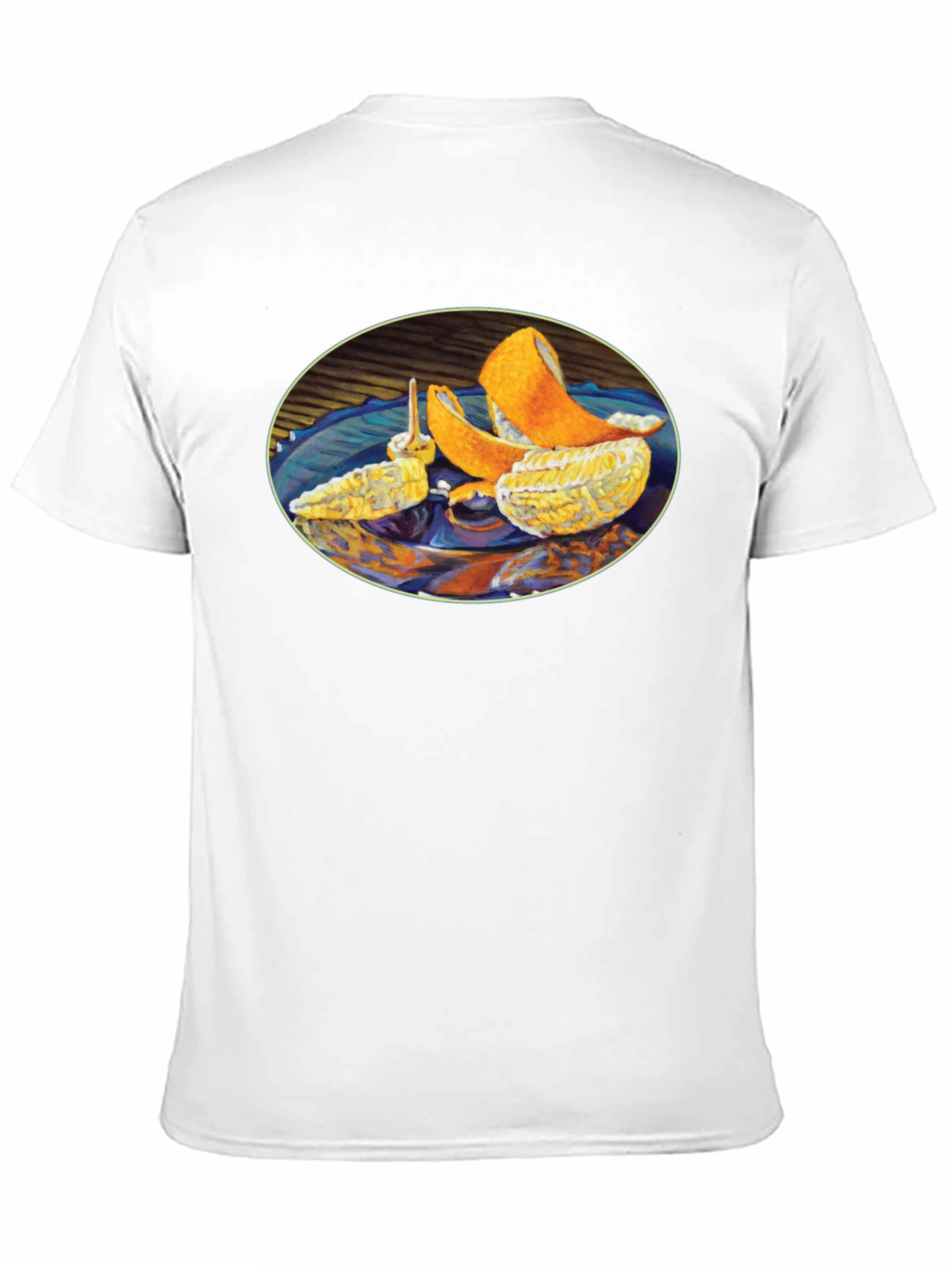 Citrus Fruit Art Graphic Print Black T-Shirt