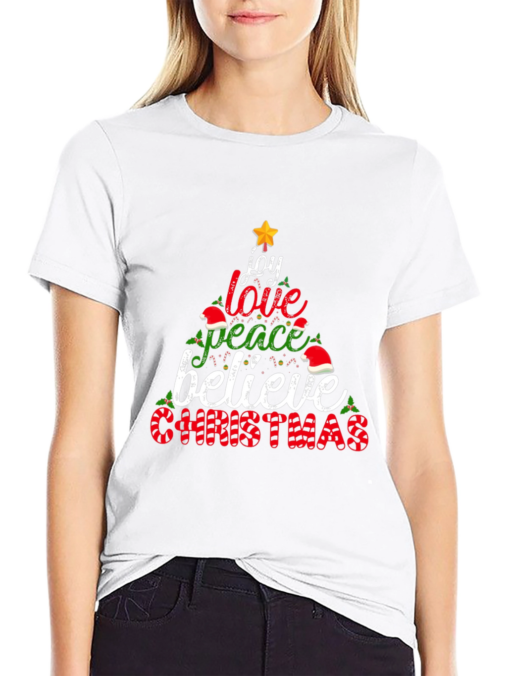 Christmas Joy Love Peace Believe T-Shirt