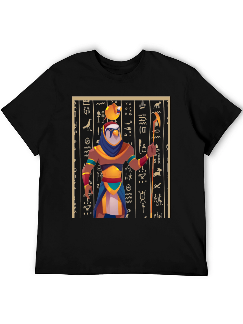 Egyptian God Graphic Tee - Black Cotton Blend