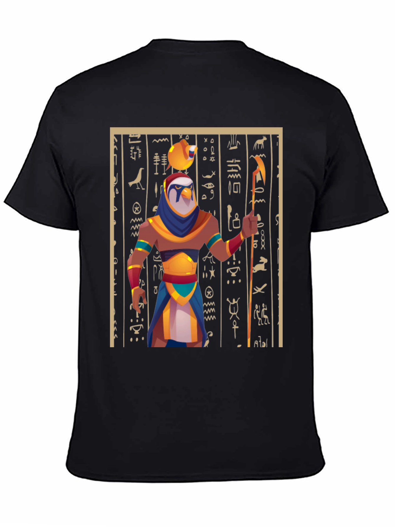 Egyptian God Graphic Tee - Black Cotton Blend