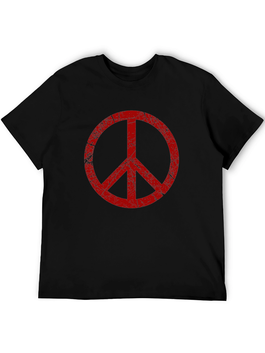 Distressed Peace Sign Black T-Shirt