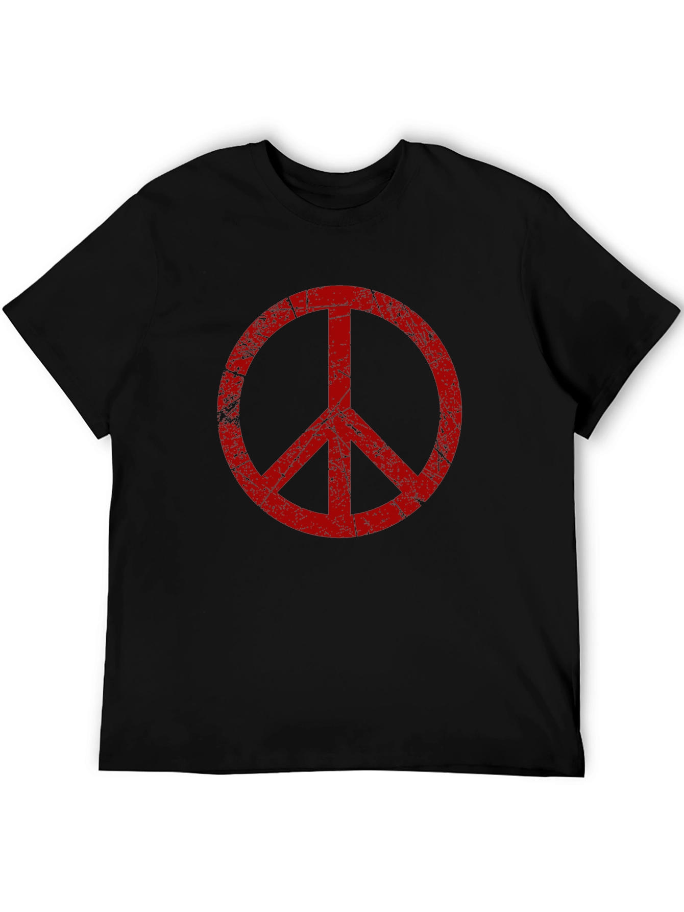 Distressed Peace Sign Black T-Shirt