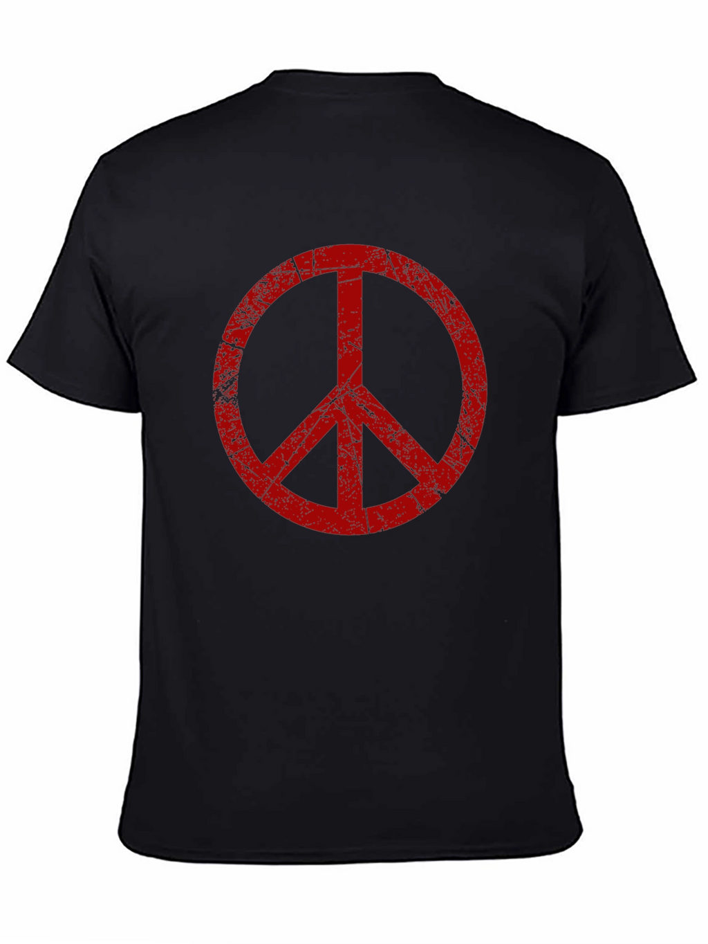 Distressed Peace Sign Black T-Shirt