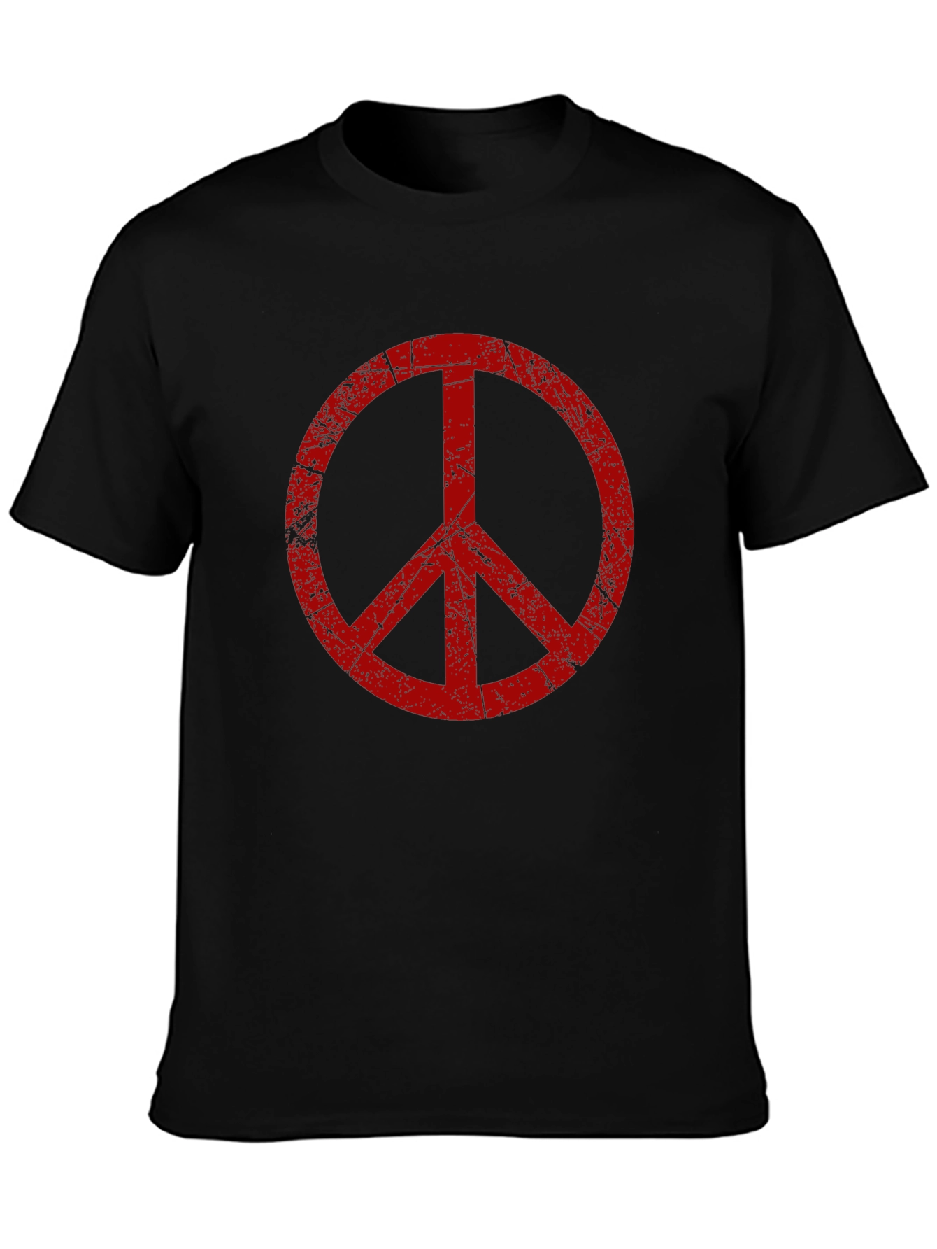 Distressed Peace Sign Black T-Shirt