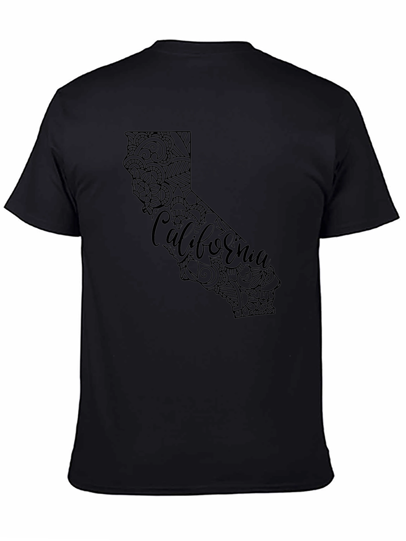 California State Mandala Graphic Black T-Shirt